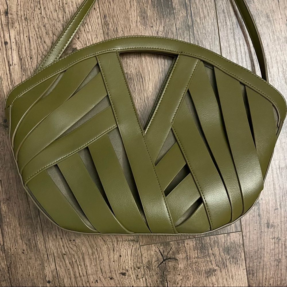 Anthropologie Olive Green Shoulder Purse